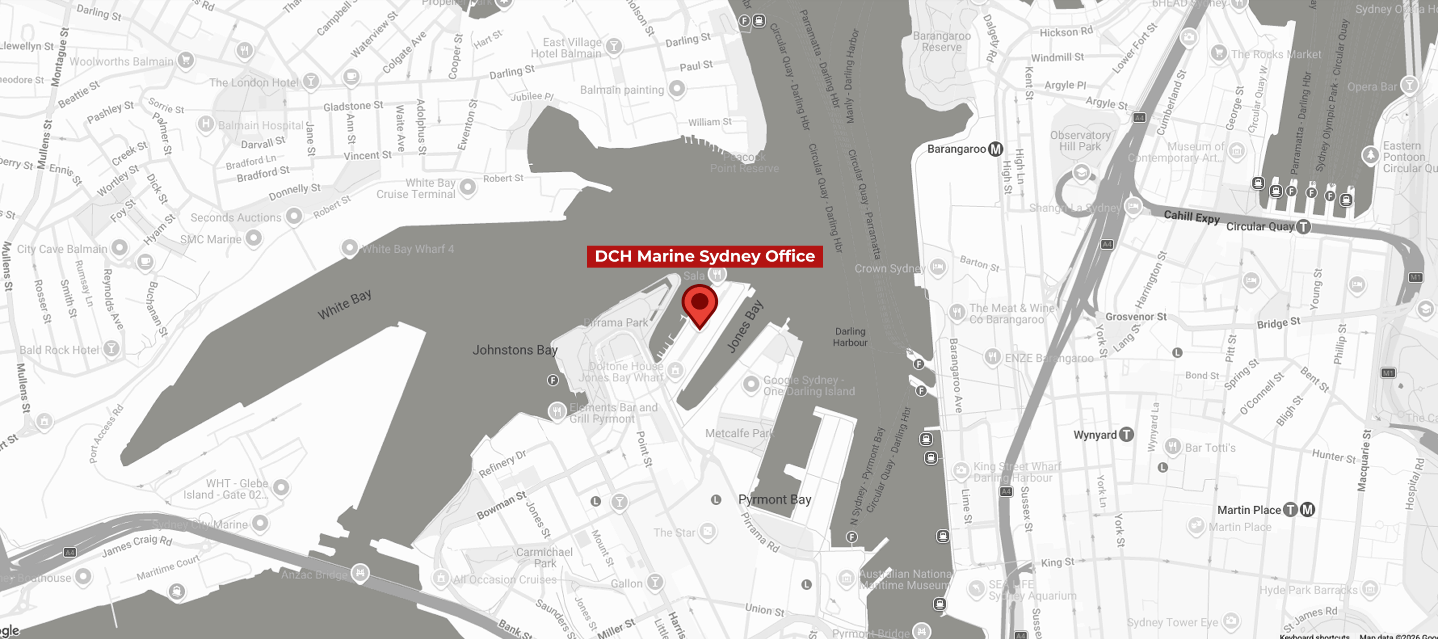 DCH Marine Sydney, Australia Office Map